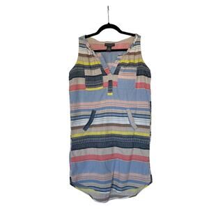 Chelsea & Theodore Striped Cotton Dress Women’s Size Petite 6